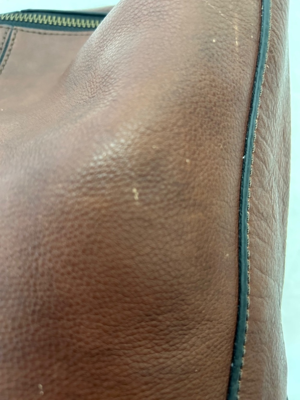 Fossil Maddox Leather Hobo Shoulder Bucket Bag Chocolate Brown - Picture 12 of 15